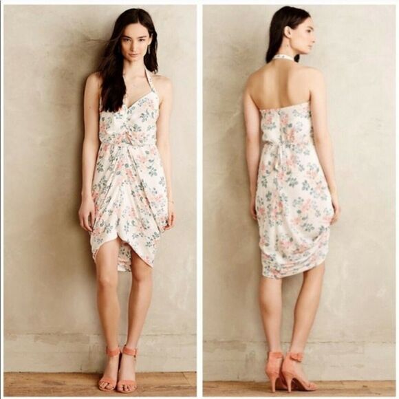 Anthropologie Paper Crown x Rifle Paper Co Halter Midi Dress Small - Picture 4 of 15